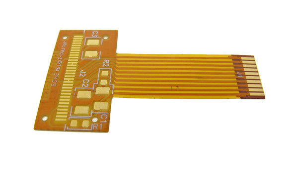 1/2 oz Polyimide Flexible Pcb Fabrication Board PI Materiaal Wit Geel Soldermask Resistor