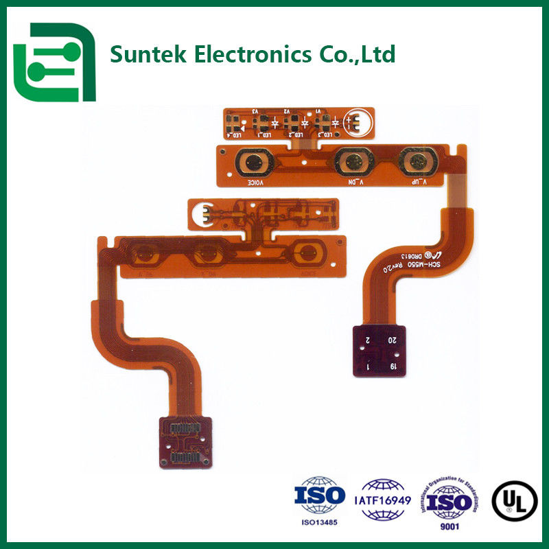 China / Cambodja Suntek Custom FPC-circuit board Flexibel PCBA met gatdiameter H /-0.05mm 2mil